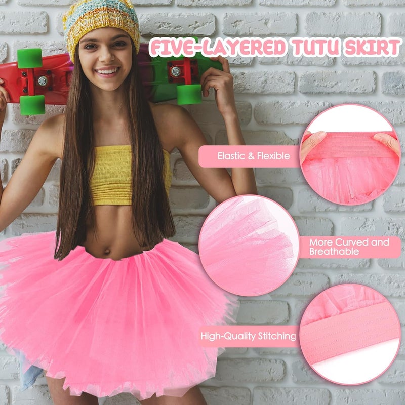 Fynnsure Tutu Skirts for Women 5 Layered Tutu 80s Outfit Adult Halloween Costume Women Tulle Skirt Puffy Skirts Dance Skirt - Image 3